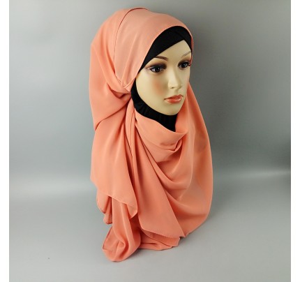 Peach Soft Chiffon Crepe Hijab 