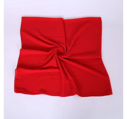 Bright Red Pearl Chiffon Square Hijab