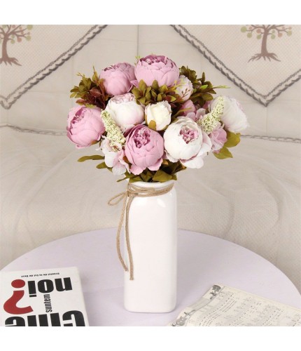 white plus purple Peony Artificial Flower Clearance