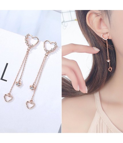 WH153-rose gold silver needle Korean Style Earrings  Clearance
