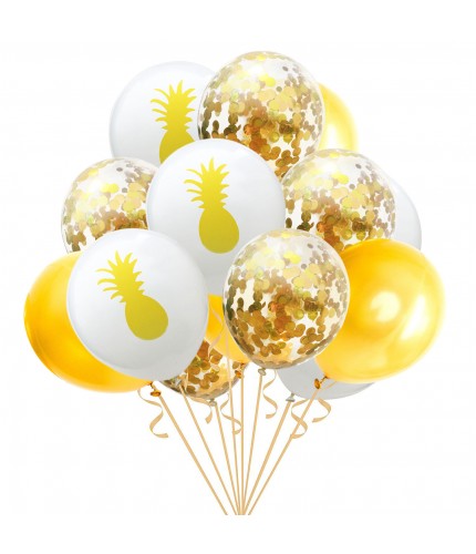 pineapple golden confetti Balloon Pack  Clearance
