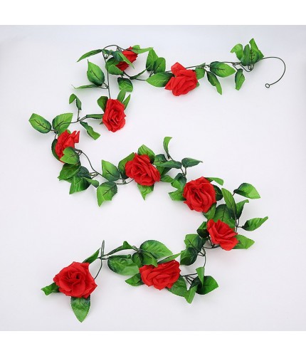 red 28 groupsleaves Artificial Flowers Clearance