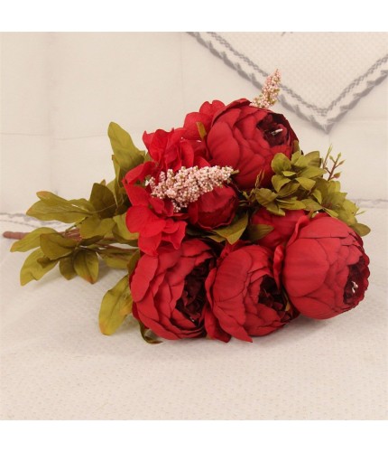 Autumn Dark Red Artificial Flower  Clearance