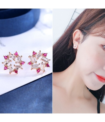 WH150 Silver Needle Korean Style Earrings  Clearance