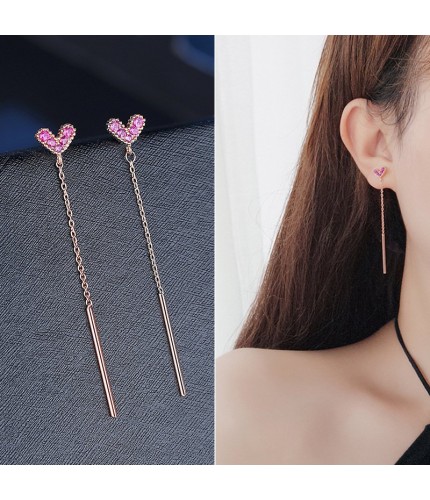 WH026 Silver Needle Korean Style Earrings  Clearance