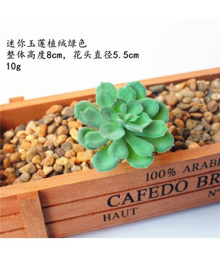 Mini Yulian Flocking Green Succulent Artificial Flowers