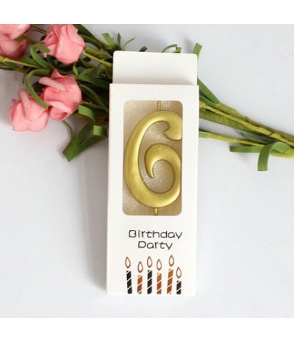 local gold 6 Birthday Candle 