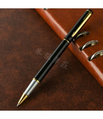 0.5mm gold clip bright black Ball Pen