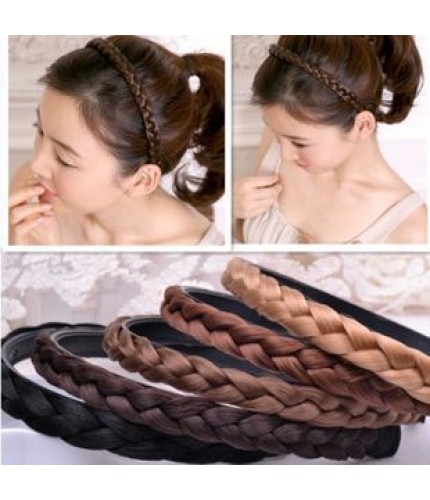 wine red Braided Headband 