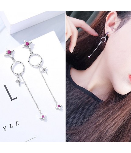 WH148-white gold silver needle Korean Style Earrings  Clearance