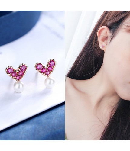 WH143 Silver Needle Korean Style Earrings  Clearance