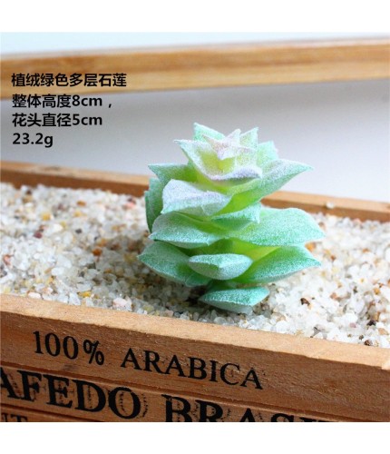 flocking green multi-layer st lotus Succulent Artificial Flowers Clearance