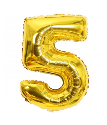 gold -5 Aluminium Foil Balloon  Clearance