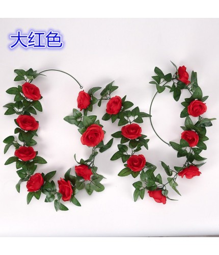 16 big red Rose Vine Artificial Flowers 