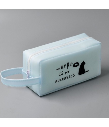 1396 blue letter cat Simple Pencil Case  Clearance