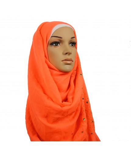 Peach Galaxy Studded Hijab Clearance