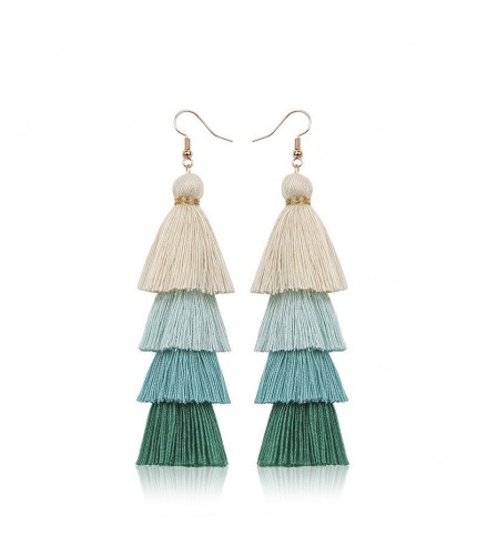 E68123 light green Tassel Drop Earrings  Clearance