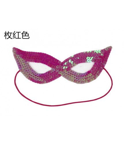 rose red Sequin Eye Party Mask Clearance
