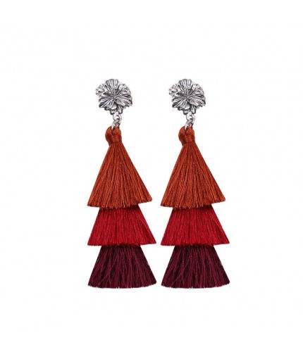 E68451 red Tassel Drop Earrings  Clearance