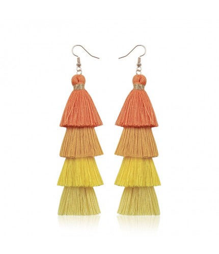 E68123 yellow Tassel Drop Earrings  Clearance