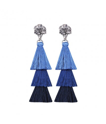 E68451 blue Tassel Drop Earrings  Clearance