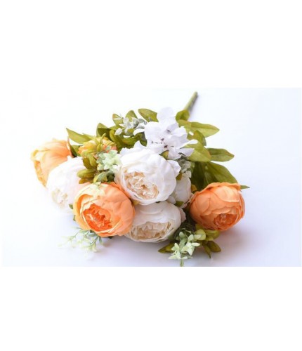 green leaf orange Peony High Grade Artificial Flowers Clearance