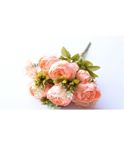 green leaf dark pink Peony High Grade Artificial Flowers Clearance