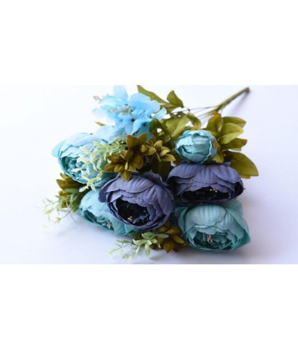green leaf purple blue Peony High Grade Artificial Flowers Clearance