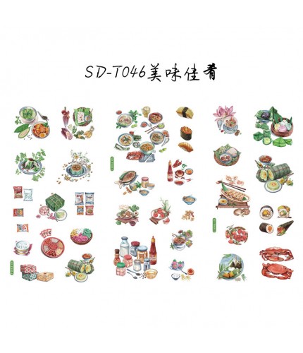 SDT046 delicious food 3 pieces Sticker Sheet Pack