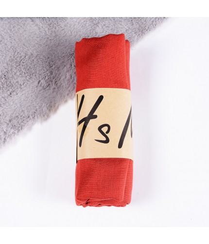 Rust Red Cotton Linen Classic 180x110cm Extra Maxi Hijab
