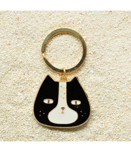 black cat face  Keyring Key Chain