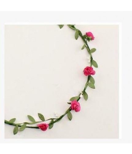 rose red Bride Wreath Garland
