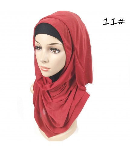 Wine Red Hemp Jersey Knit Hijab 