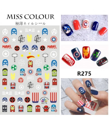 R275 Marvel Complex 4 Nail Stickers