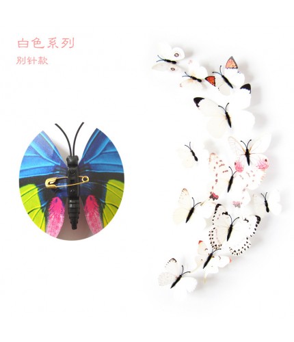 H 003 Pin White Series 12 Sets PVC Butterfly Clearance