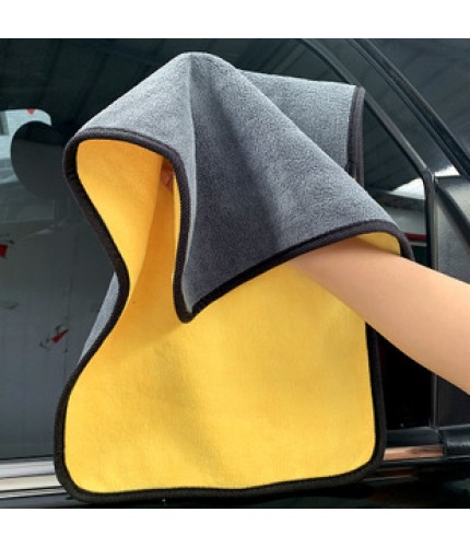 Gray And Yellow Cm 30X60 Car Wash Fleece Towel Clearance