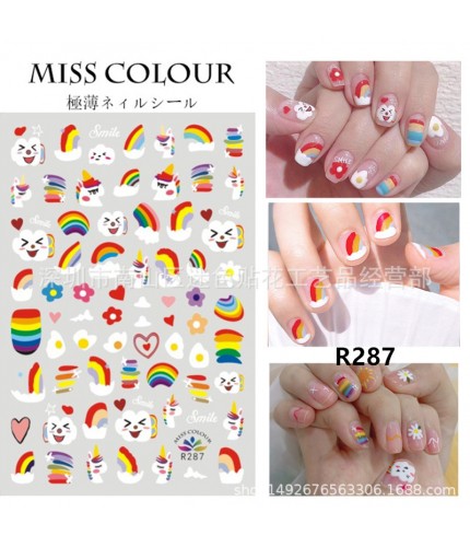 R287 Rainbow Nail Art Nail Stickers