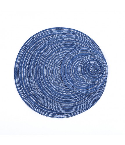Blue Circle Diameter 30Cm Nordic Cotton Yarn Placemat Clearance