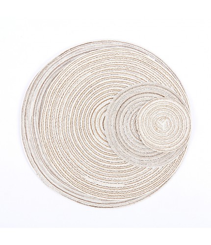Beige Circle Diameter 36Cm Nordic Cotton Yarn Placemat Clearance