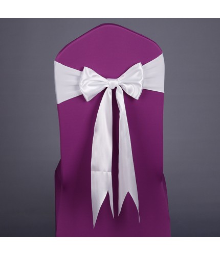 White Regular Elastic Chair Bow Knot Clearance