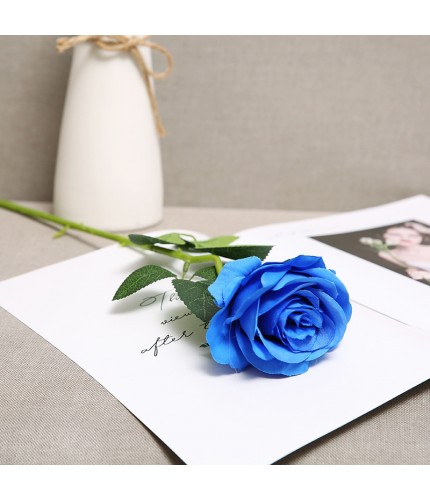 Felt Rose Blue European Valentines Day Artificial Rose Clearance