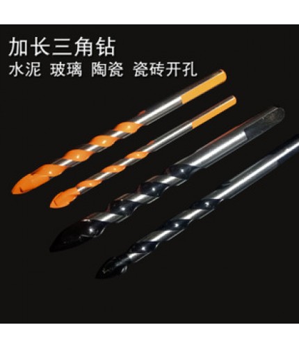 Black Extended Wood Ceramic Triangle Drill 6Mm Drill Bit Clearance