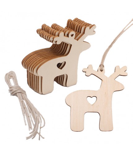 Love Deer 10 Pieces Christmas Wooden Crafts DIY