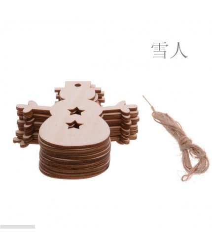 Snowman 10 Pieces Christmas Wooden Crafts DIY