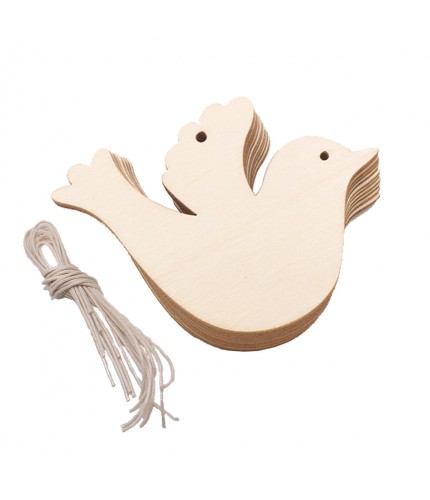 Bird 10 Pieces Christmas Wooden Crafts DIY