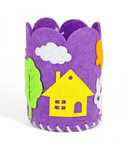 Non-Woven Pen Holder 7 Purple House DIY Pen Holder