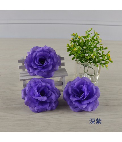 Deep Purple8Cm In Diameter Artificial Xiaobian Rose Head