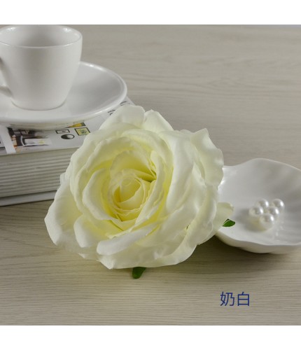 Milky Whitediameter 10Cm Artificial Rose Head Clearance