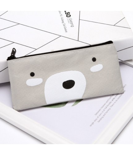 Silver Gray Cartoon Pencil Case