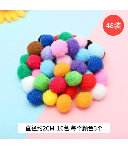 2Cm Pompom 16 Colors Mixed-48 Pieces Crafts Pom Pom